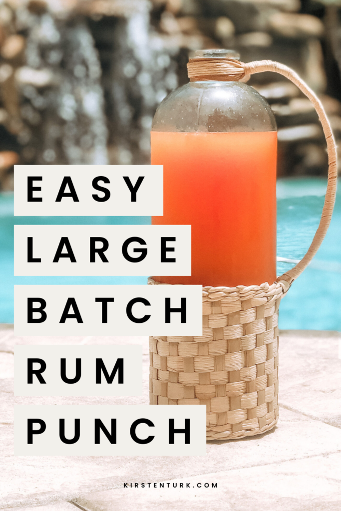 This Easy Large Batch Rum Punch Recipe was inspired by the Turks and Caicos is an easy large batch summer cocktail that is crowd pleaser! It is the most popular recipe on my blog and for good reason! | kirstenturk.com