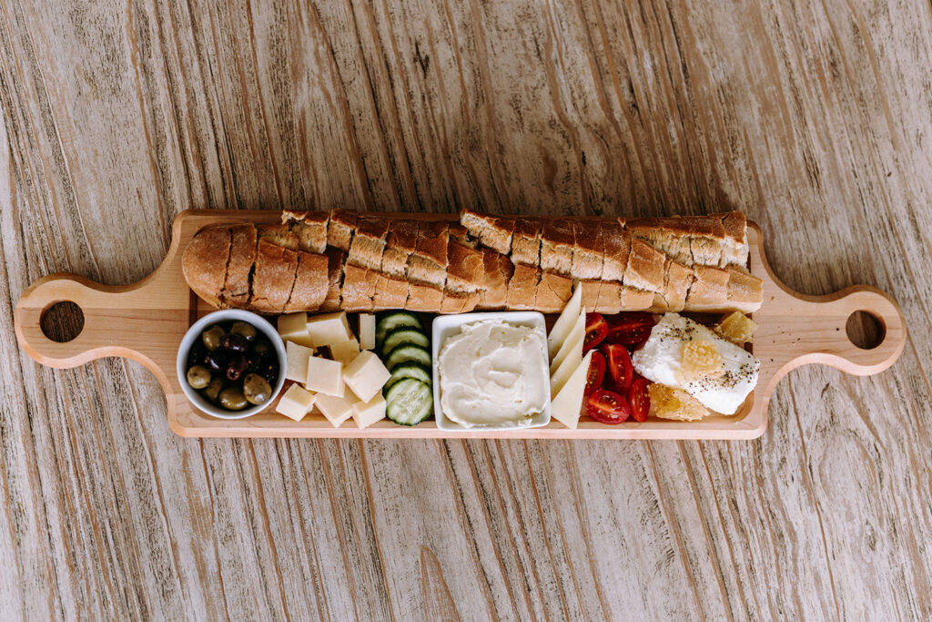 How to Make a Baguette Board: AKA the perfect appetizer | This simple appetizer idea is sure to impress your guests and this baguette board deserves to be on the table at your next gathering so that everyone can create their perfect bit of baguette! kirstenturk.com 
