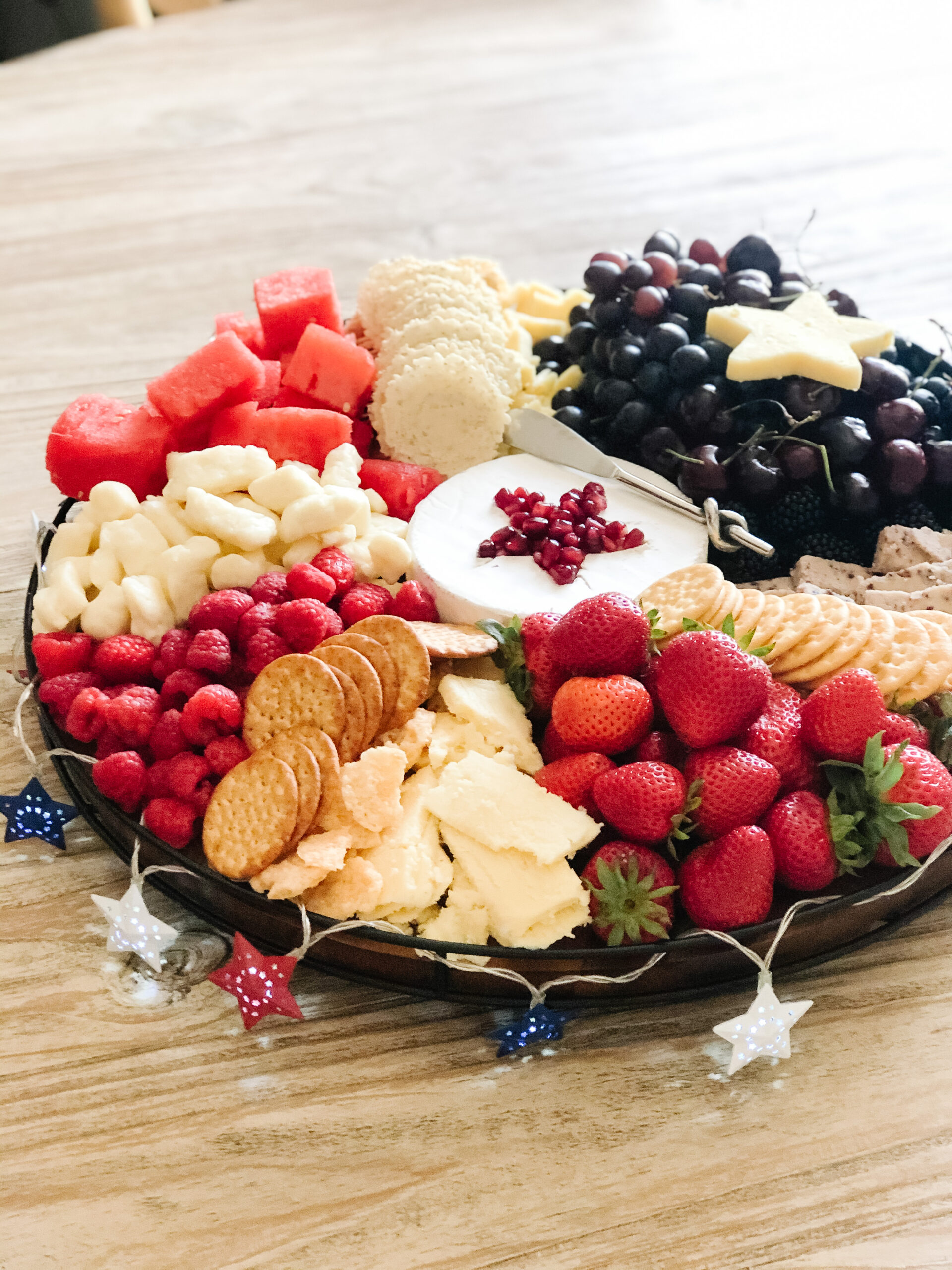 Red, White And Blue Cheese Board