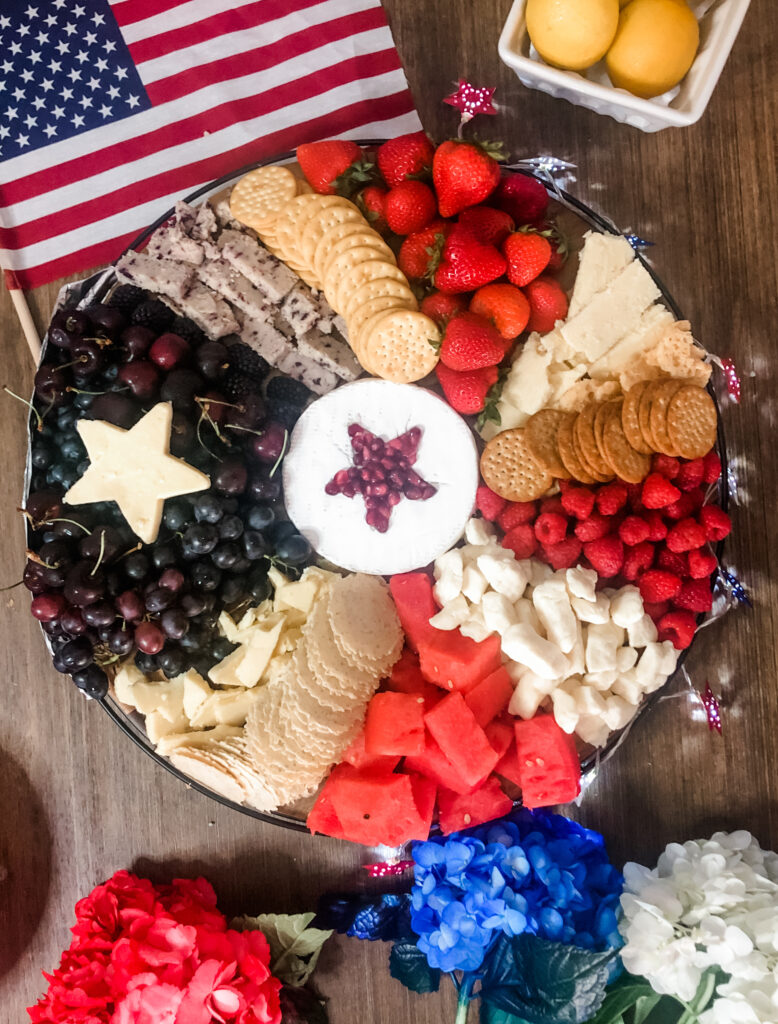 This red, white and blue cheese board is the perfect patriotic grazing board for the 4th of July and Memorial Day Weekend! 